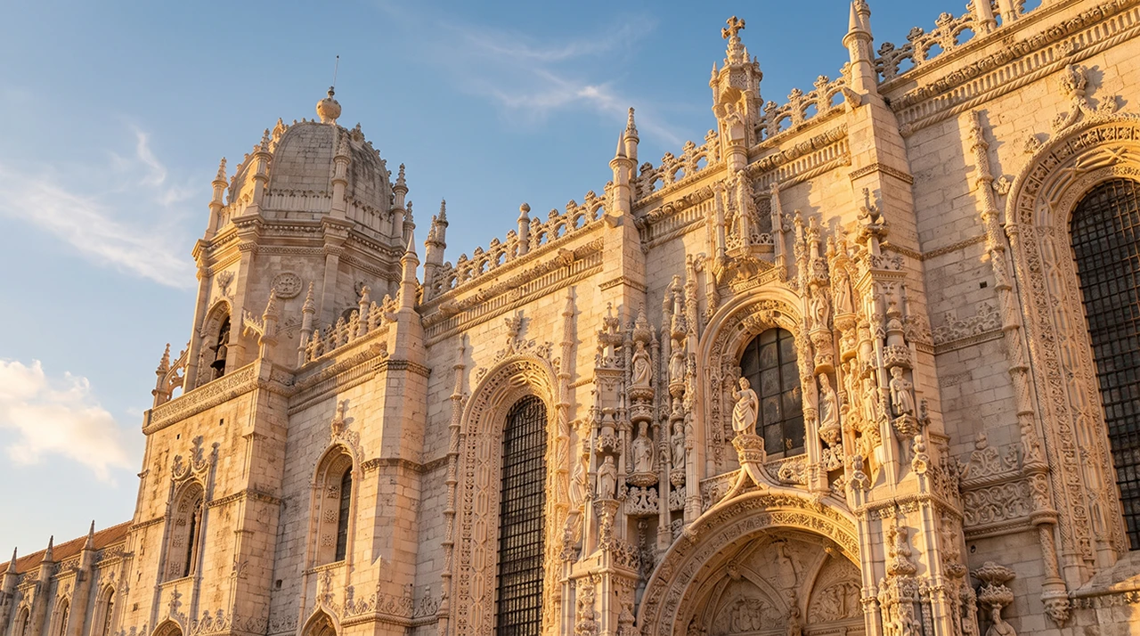 Jerónimos Monastery in Belém at golden hour